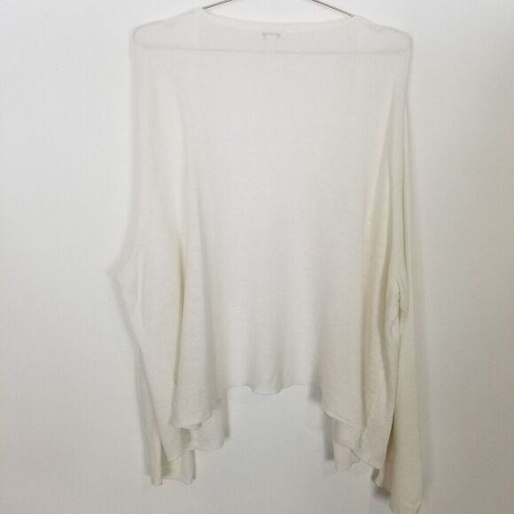 J.Jill Women Plus Linen Blend Cardigan Sweater Sz 3X White Open Front Beach - Picture 4 of 8